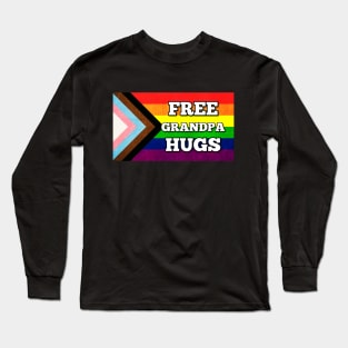 Grandpa Hugs Pride Flag Long Sleeve T-Shirt